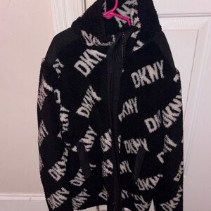 DKNY Monochrome Logo Fleece Jacket